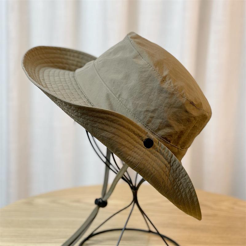 Four Seasons Solid Color Quick-drying Bucket Hat UV Protection Sun Hat Women's Outdoor Thin Western Denim Mountaineering Hat