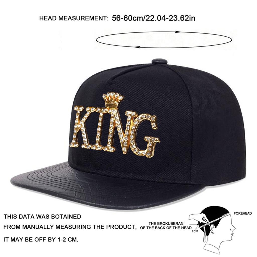 Men Letter King Hip Hop Hat Outdoor Adjustable Sunscreen Leisure Hat Spring Autumn Travel Tourism Beach Vacation