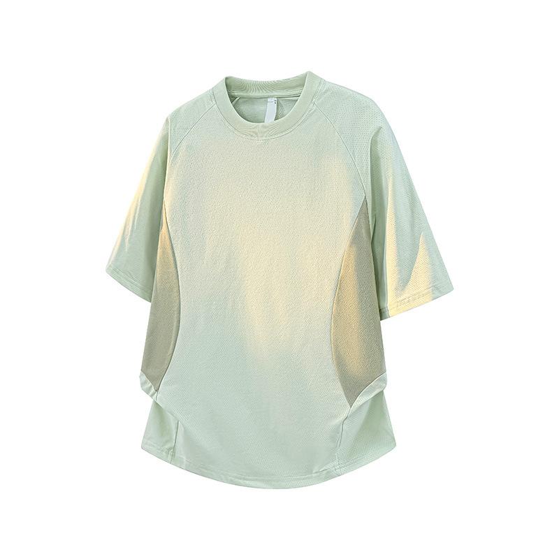 

Men s loose-fitting short-sleeved T-shirt tops quarter-sleeved round neck short-sleeved T-shirt XL жовтий