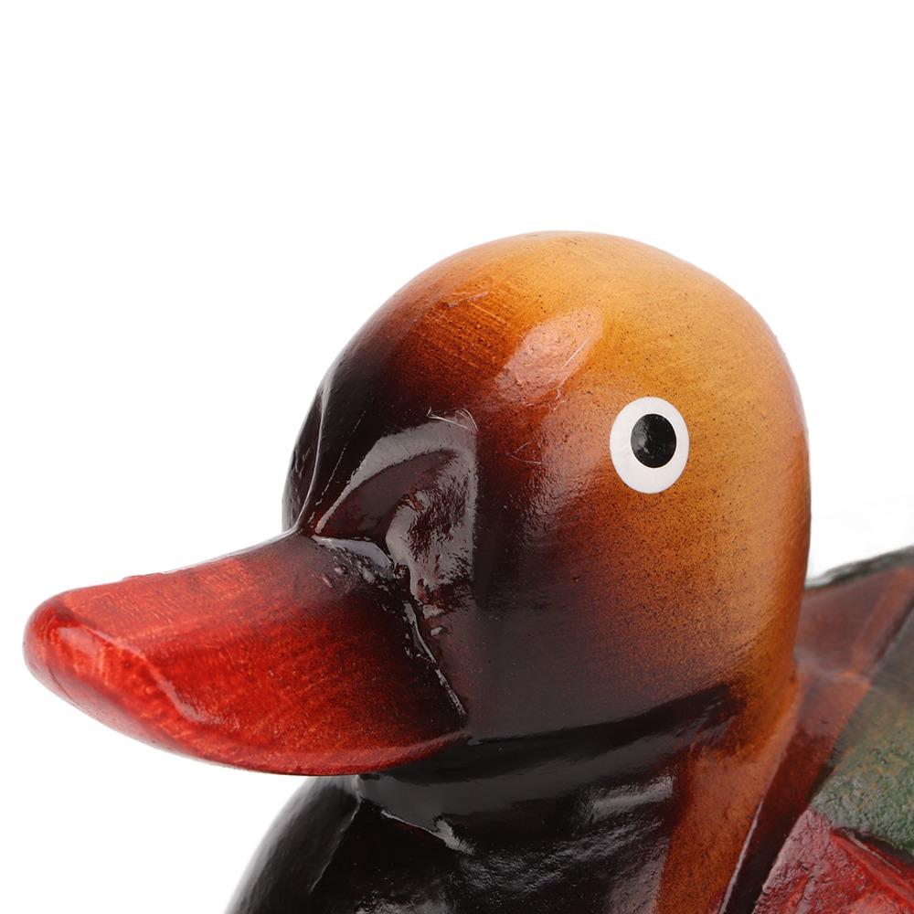 2pcs Hand Carved Wooden Duck Statues Safe Paint Hand Painted Duck Figurine  Home Decor