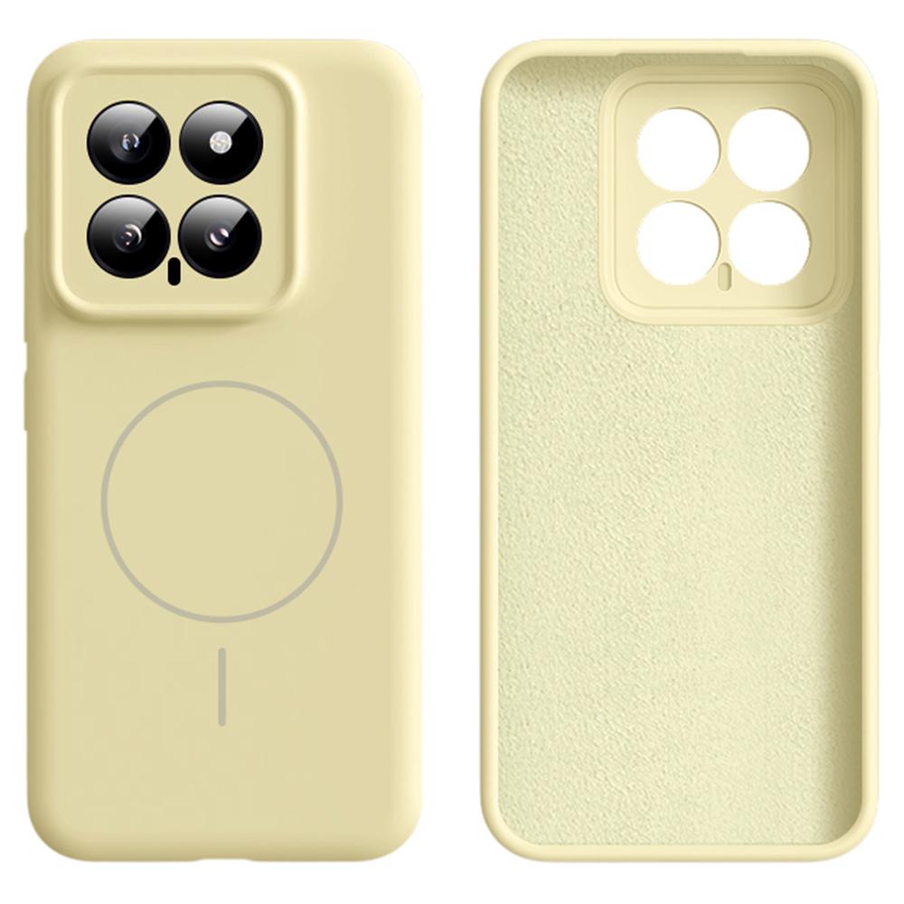 

For Xiaomi 14 Magnetic Case Soft Skin-Touch Liquid Silicone+PC Phone Cover