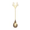 Tableware Stirring Spoon Christmas Deer Head Christmas Spoons Xmas Antlers Tea Scoop Coffee Scoops
