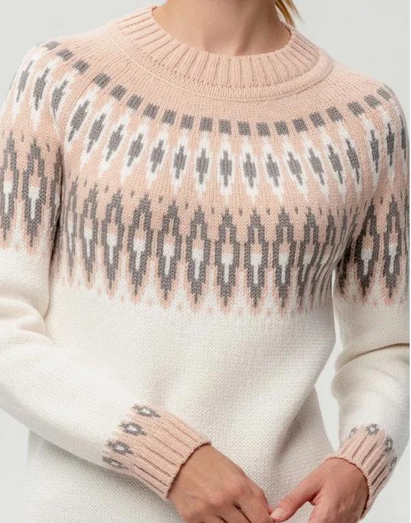 2024 Autumn/Winter Women's Round Neck Color Block Loose Knit Sweater - Hot Selling Fashion Pullover