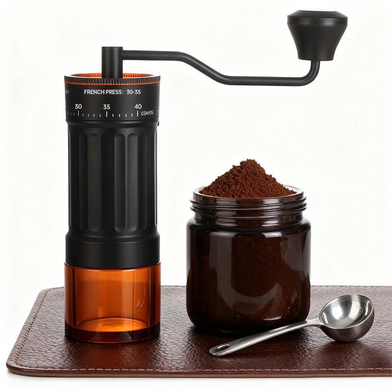 Manual Coffee Grinder With External Adjustment Ceramic Burr Home Barista Hand-Crank Espresso Mill