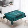 Toalha de mesa decorativa para casa Eid Ramadã Caligrafia árabe Toalha de mesa decorativa muçulmana à prova d'água e à prova de manchas