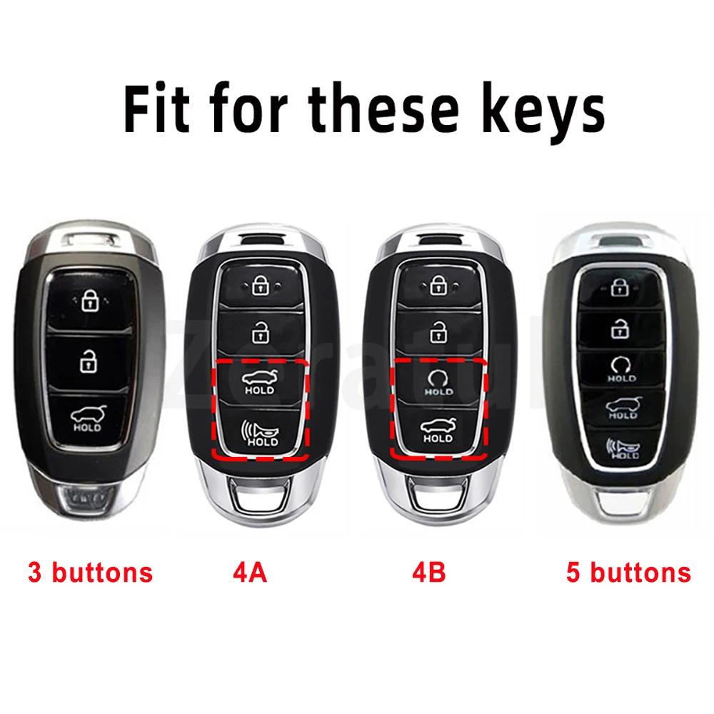 3/4/5 Button Tpu Car Key Case Cover Keychain For Hyundai Kona Encino Solaris Azera Grandeur Ig Accent I30 Ix35 Santa Fe Palisade