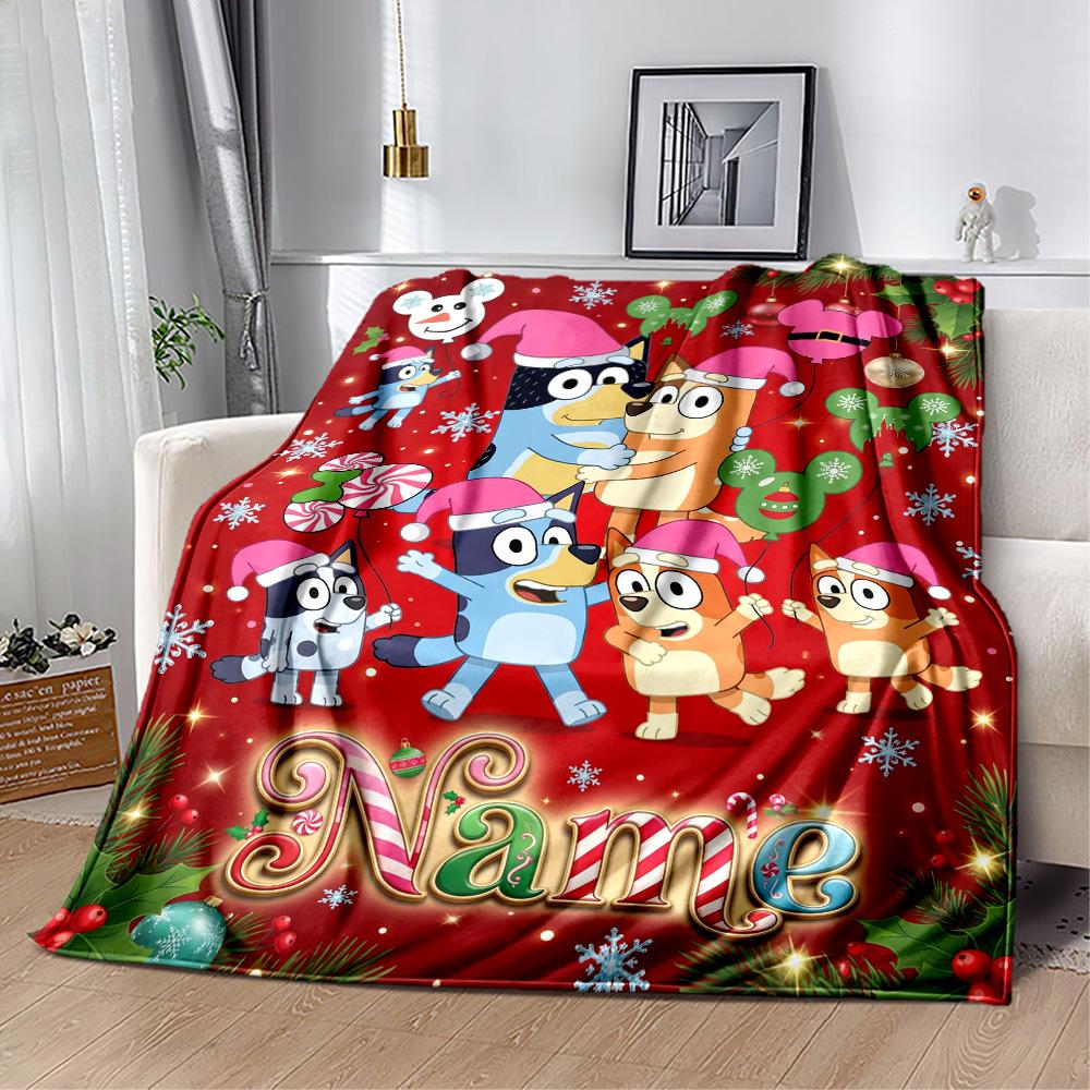 Christmas Village Lights Customize Your Name Blanket Gift Customizable Blanket Soft & Cozy Throw For Bed Picnics Seaside Office Chair All-Season Use