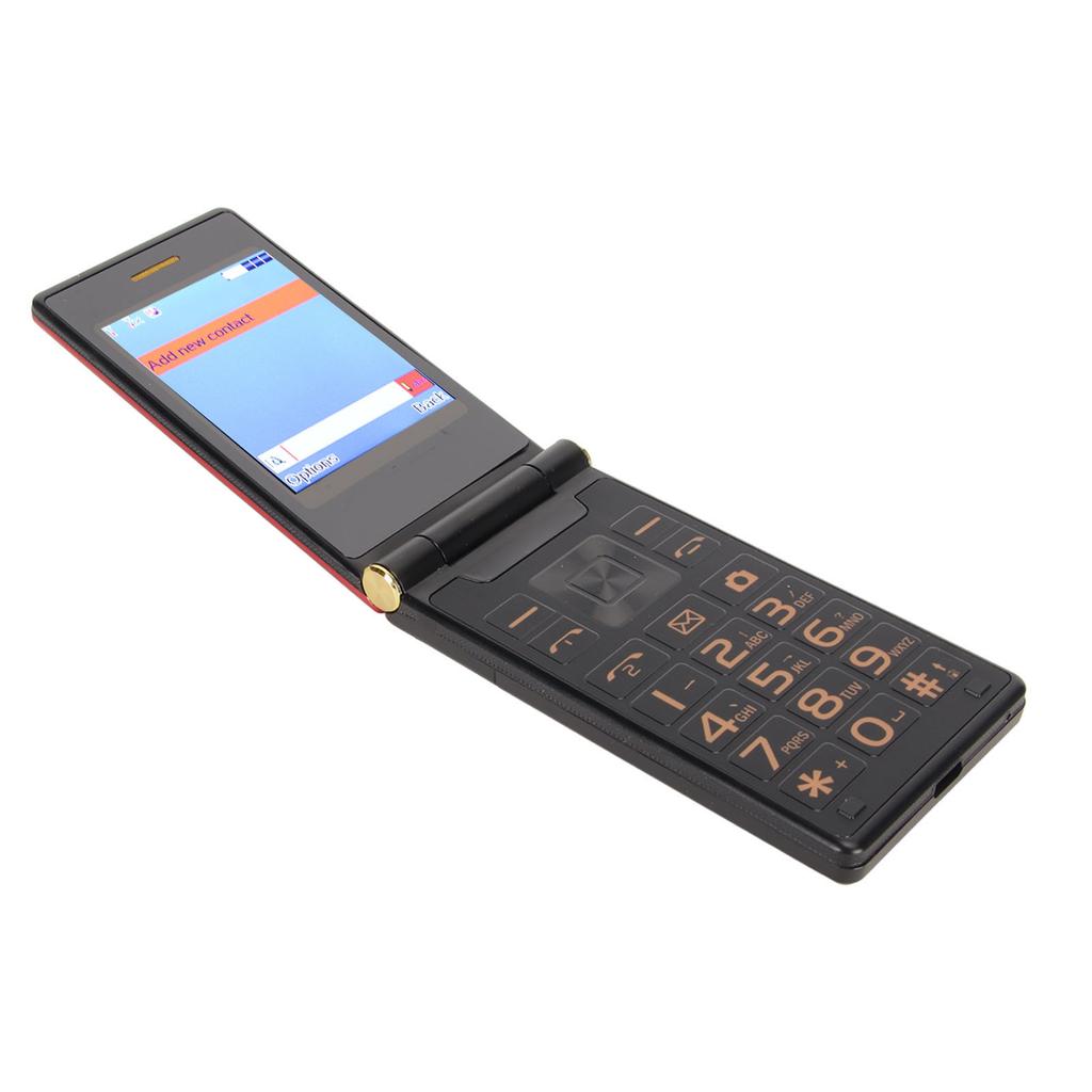 Klapphandy, entsperrt, für Senioren, 2G-GSM-Telefon mit Hintergrundbeleuchtung, große Tasten, hohe Lautstärke, Doppelbildschirm