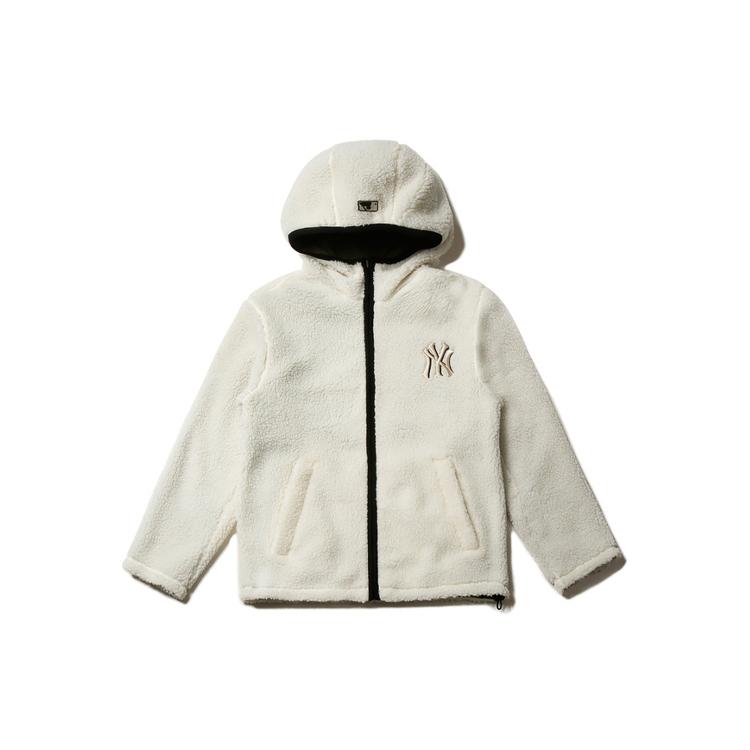 MLB New York Yankees Velvet Jackets Unisex Ivory White Hooded Thickened 31JPF2061-50I XS