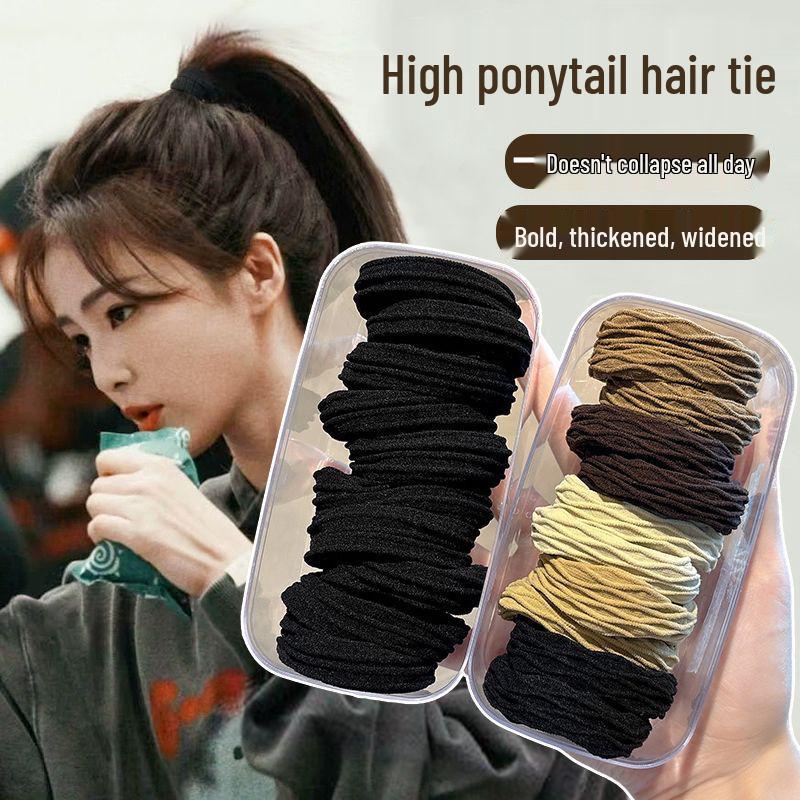 High Elasticity Durable Hair Tie - 2025 New Style Rubber Band with Leather Cover for High Ponytails