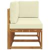 Outdoor Center and Corner Sofa with Cushions 2 Pieces Natural and Cream