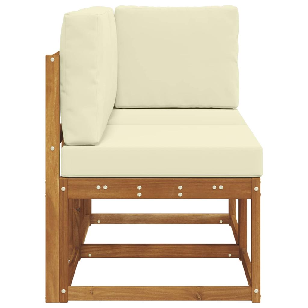 Outdoor Center and Corner Sofa with Cushions 2 Pieces Natural and Cream