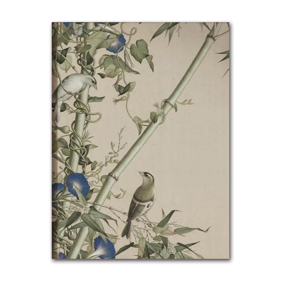 3 Vintage Oriental Bird Flower Canvas Wall Art Poster–Classic Chinese Style Floral Printing for Timeless Home Decor,Ideal Gifts