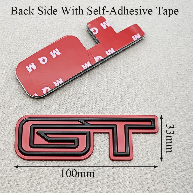 BBAU3 3D Metal Car Styling Logo GT Rear Trunk Badge Fender Side Emblems Decals For Ford Mustang GT GT350 GT500 Etc Auto Accessories