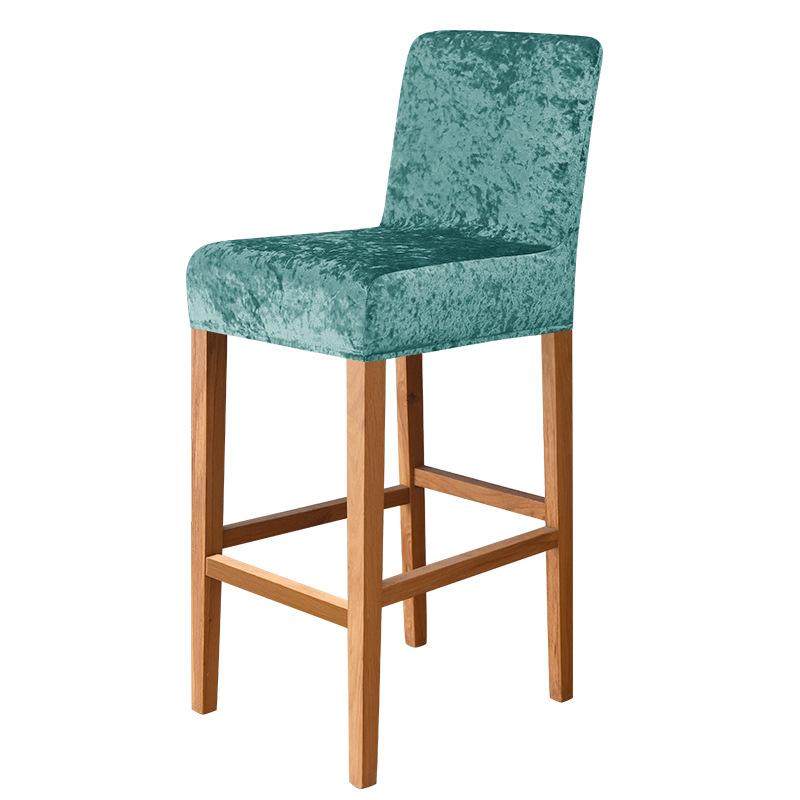 Glänsande tyg Kort rygg Stolsöverdrag Stretchdekor Barpall Stolsöverdrag för Club Dining Room Cafe Hem Liten storlek Sits Slipcover