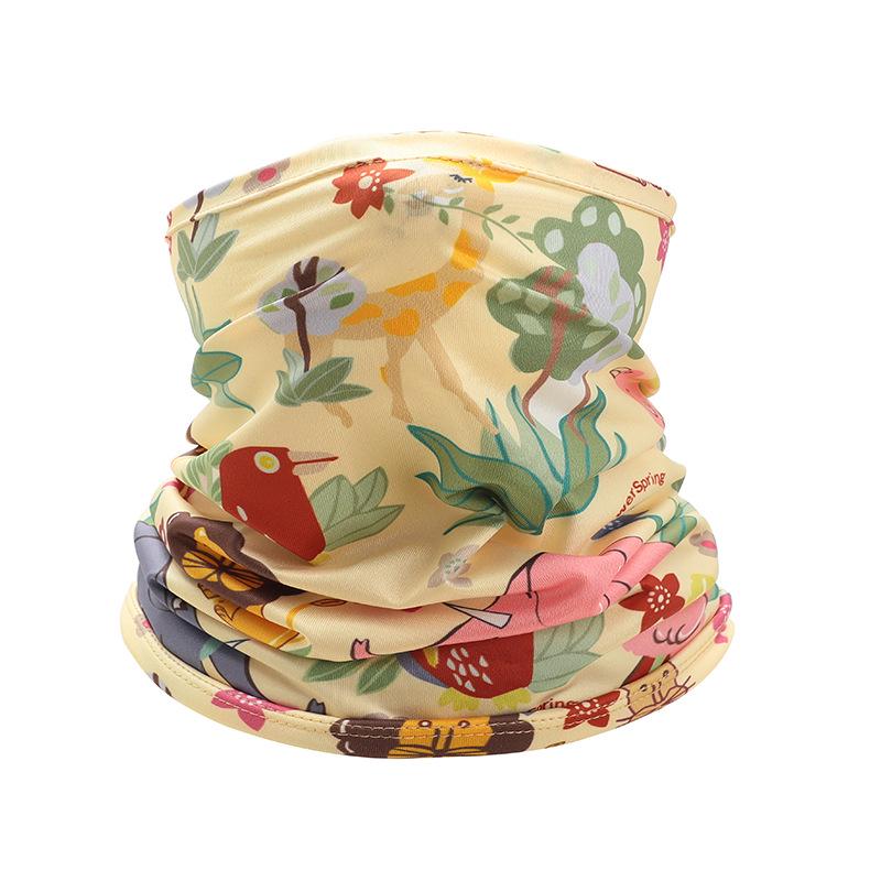 Dětský letní kreslený nákrčník z ledového hedvábí - UV ochrana a multifunkční šátek na hlavu pro cyklistiku