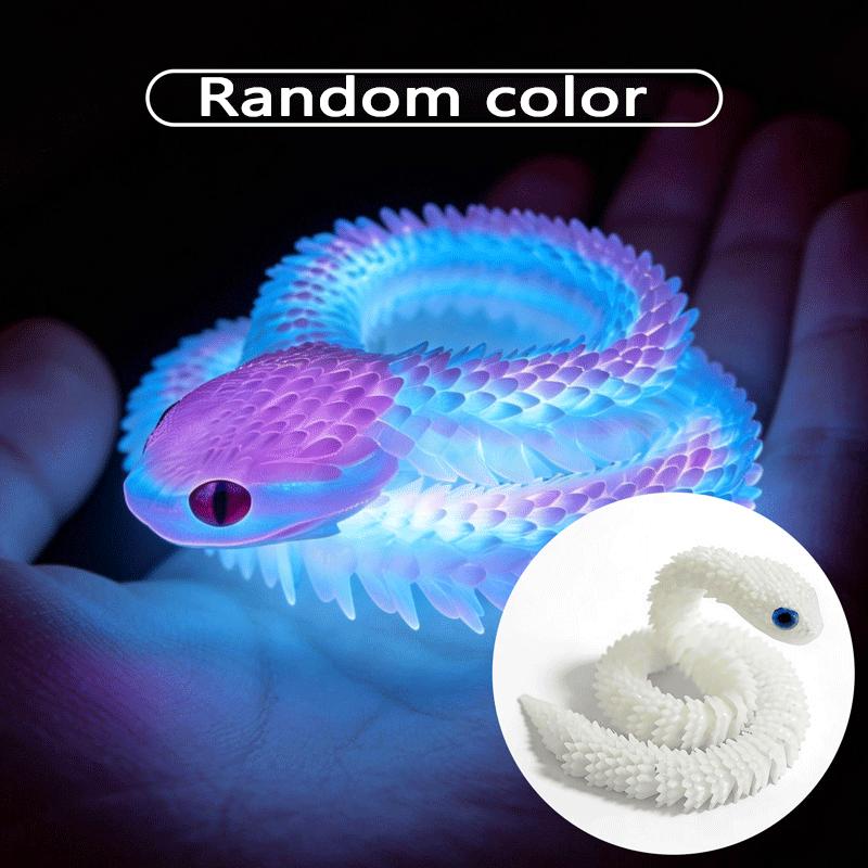 3D Printed Articulated Snake Fidget Toy Realistic Movable Joint Snake Action Figure Stress Relief Desk Decor Animal Model Gift