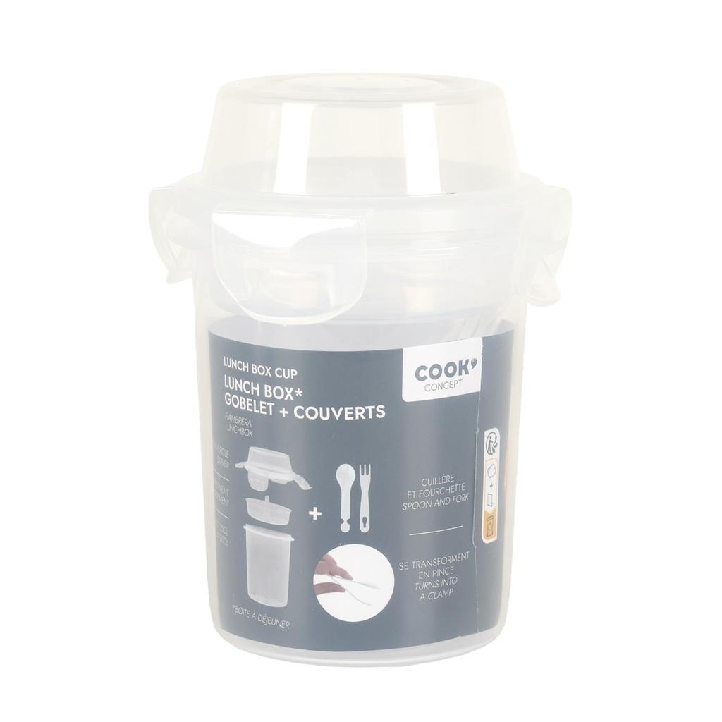Lunch Box 350 Ml Cup With 2 Compartments And Cutlery