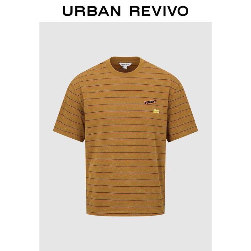

UR Men s Distressed Stripe Embroidered Cotton T-Shirt S