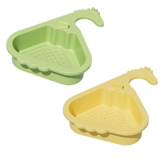 Yousheng Spülbecken Siebkorb Dreieckiges Design Einfach zu installieren Automatisches Entleeren Spülbecken Siebkorb Wasserhahn Schwamm Ablageregal