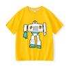 Robots Print Anime Cotton Kawaii Children T-shirt Short Sleeve Boys and Girls Tshirt Summer Tops Graphic Tee-shirt