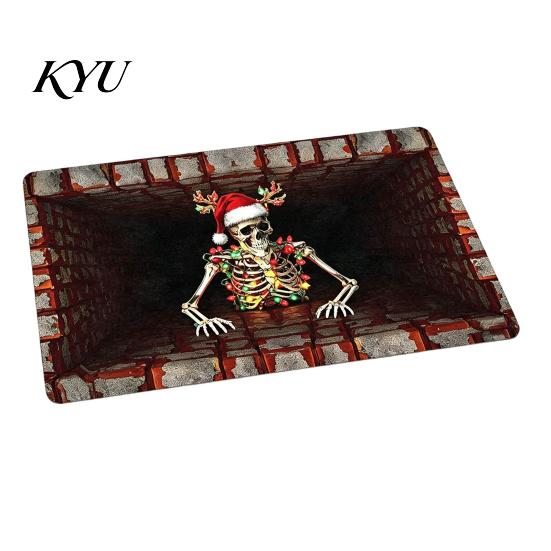 Winter Snowman Welcome Rug 3D Christmas Entrance Rug, Santa Claus Floor Mat, Non-slip Non Slip Washable Door Mat Festive for Front Bathroom