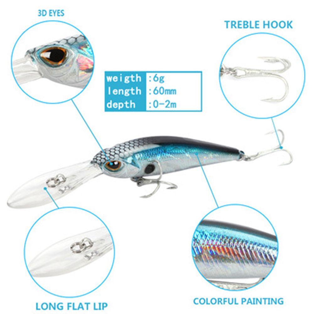 Diving Winter Fishing Crankbaits Fish Hooks Minnow Lures Deep Diving Minnow Baits Long Casting Lure