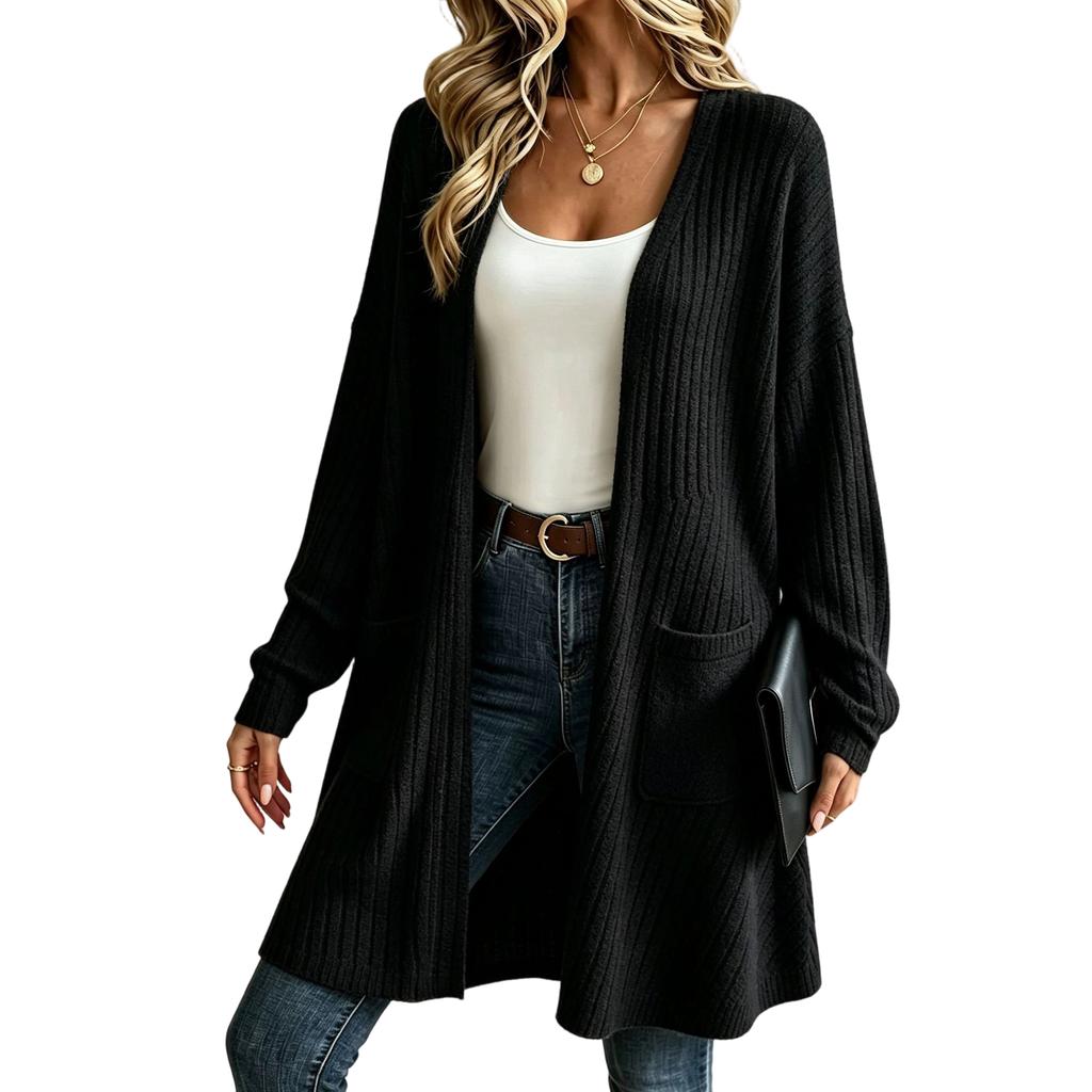 Women's Knit Cardigan Casual Long Sleeve Open Front Sweater for Fall Winter