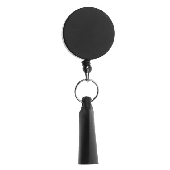 

Выдвижной держатель для одной ручки, карабинный зажим, металл с защитой от потери, простая установка, выдвижная катушка для ручек для маркеров чёрный