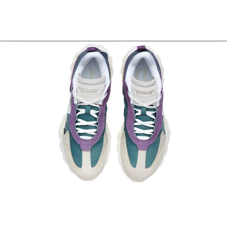 Li Ning Overload Reflective Culture Shock Absorption Non-Slip Low-Top Casual Shoes Women Casual Shoes Blue Spruce-Green ARYR026-5