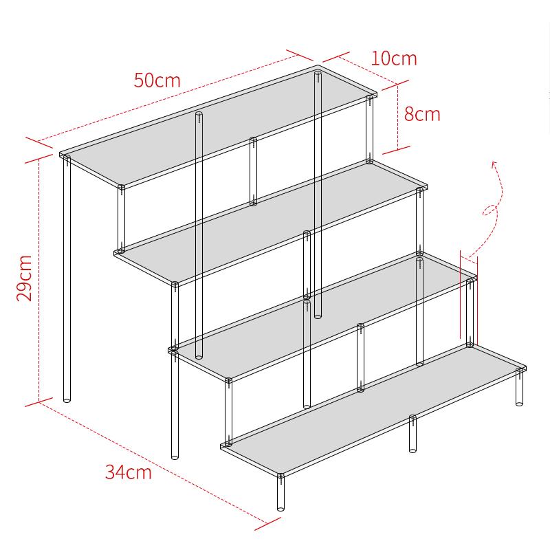 Clear 1-6 Tier Acrylic Display Stand for Funko Figures, Cupcake, Cosmetics, Perfume,Blind Box Display Riser Rack Dessert Shelf