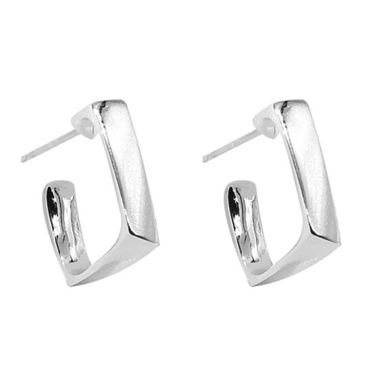 1 Pair Hoop Earrings Fine Workmanship Wear-resistant Non-allergenic Excellent Temperament Painless Wearing Ear Ornament