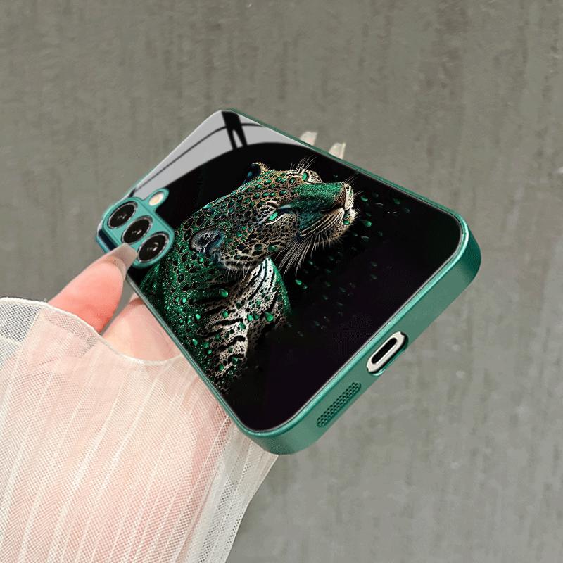Emerald Green Jaguar Fashion Phone Cases Carcasa Glass Phone Case for Samsung Galaxy S26 S25 S24 S23 S22 FE Ultra Plus Fundas