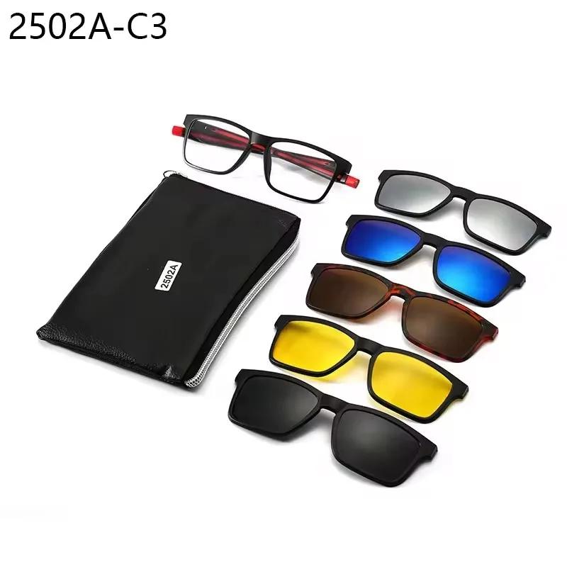

TR Legs Sports Mirror Magnetic SetsPolarized Sunglasses Fashion Anti-blue Light Myopia Frame 2502TR Stretch The Mirror Leg 0