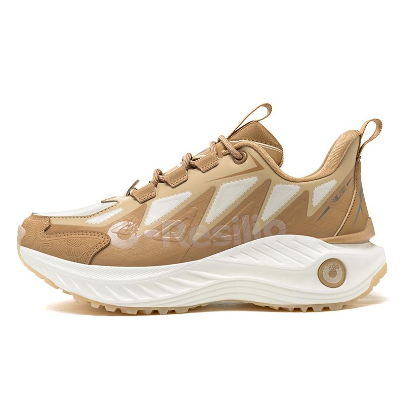 ONEMIX Autumn Winter Leather Walking Shoes Men Non-slip Wear-Resistant Hiking Shoes Soft Elastic Shock Absorbing Running shoes