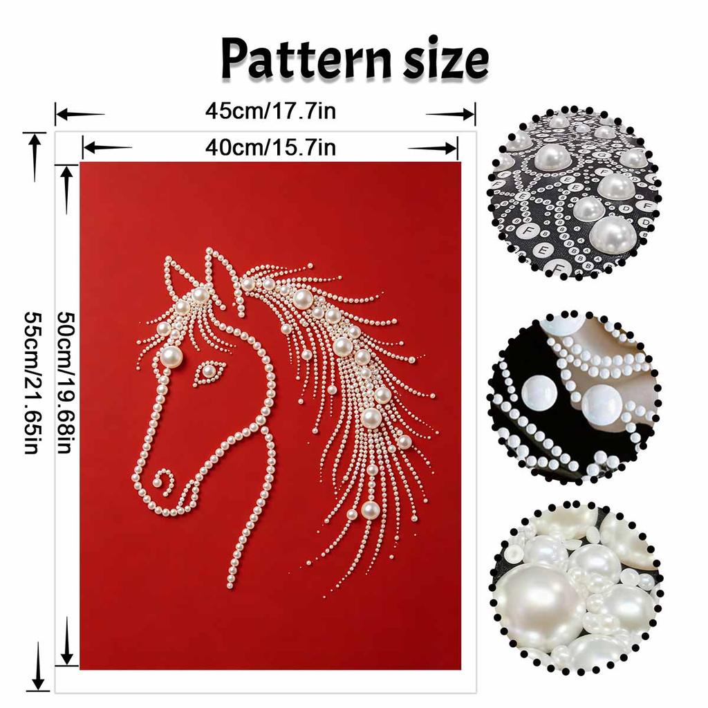 5D DIY Pearl Diamond Painting Kit Elegant Horse Full Drill Embroidery Mosaic Art Home Wall Decor Gift
