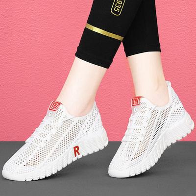 New Casual Sneaker Women's Shoes White Shoes Mesh Surface Soft Bottom Running Shoes