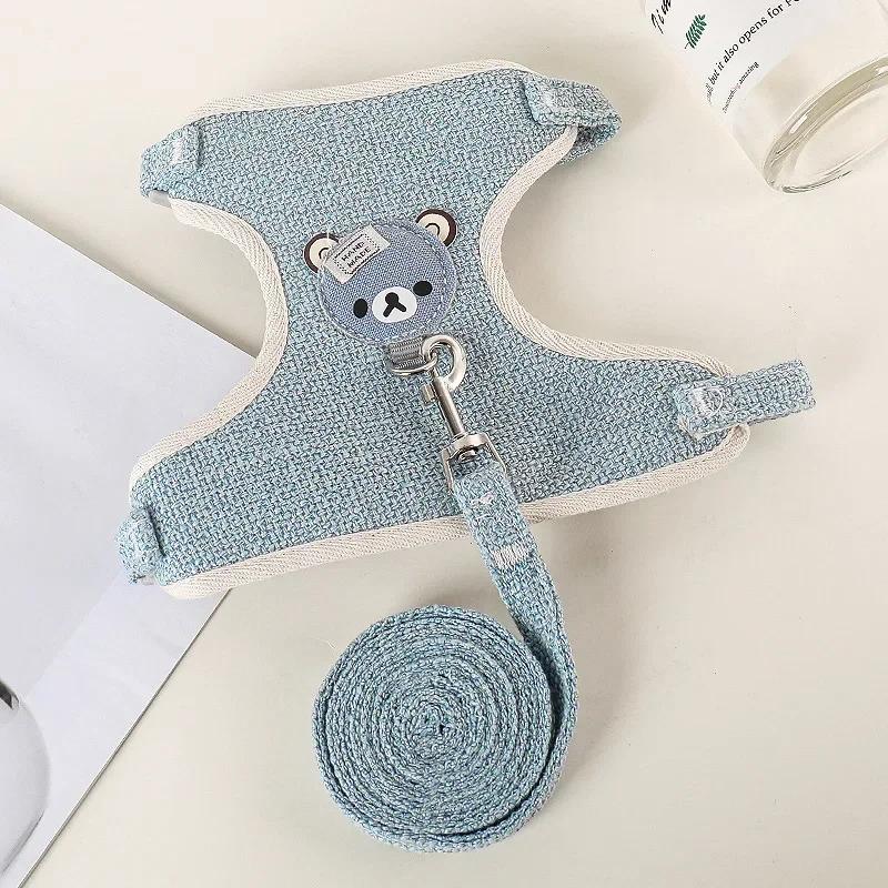 Newest Cute Rabbit Harness and Leash Set Bunny Pet Accessories Vest Harnesses Rabbit Leashes for Outdoor Walking Pets Supplies 1.5-3kg
