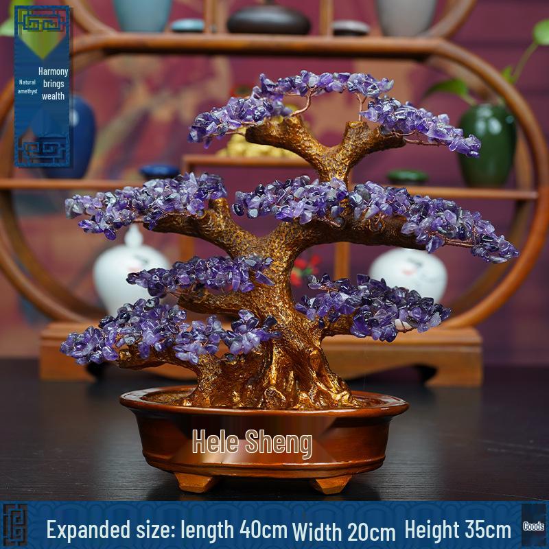 Pink Crystal Money Tree: Attracts Wealth and Enhances Relationships - Perfect for Living Rooms, Offices, Housewarmings, and Ceremonies