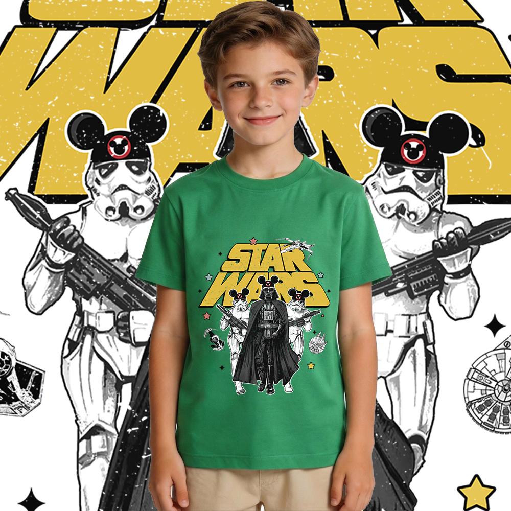 Star Wars Kids Cotton T Shirt Boys Girls Casual Short Sleeve Top Children Summer Clothing Toddler Fan Apparel