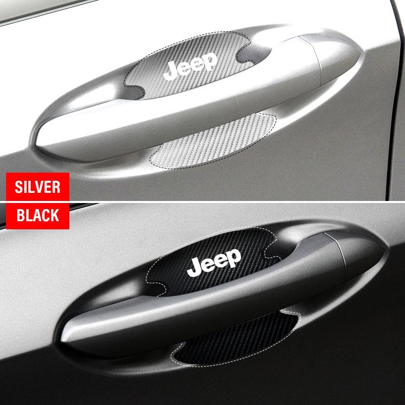 4 Stück Auto Türgriff Schutzaufkleber Emblem Autodekoration Styling für Jeep Compass Gladiator Grand Cherokee Zubehör Renegade Wrangler
