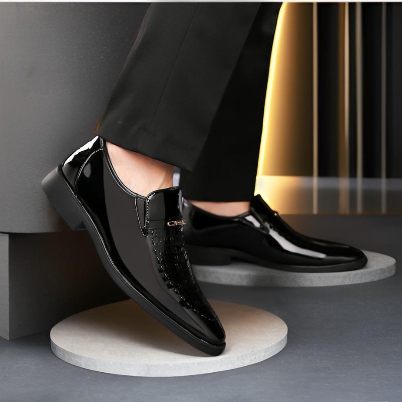 Herren Klassische Kleiderschuhe Herren Business Lederschuhe Übergröße Büro Hochzeitsparty Oxford Schuhe Spitze Zehenpartie Plateau Arbeit Loafer