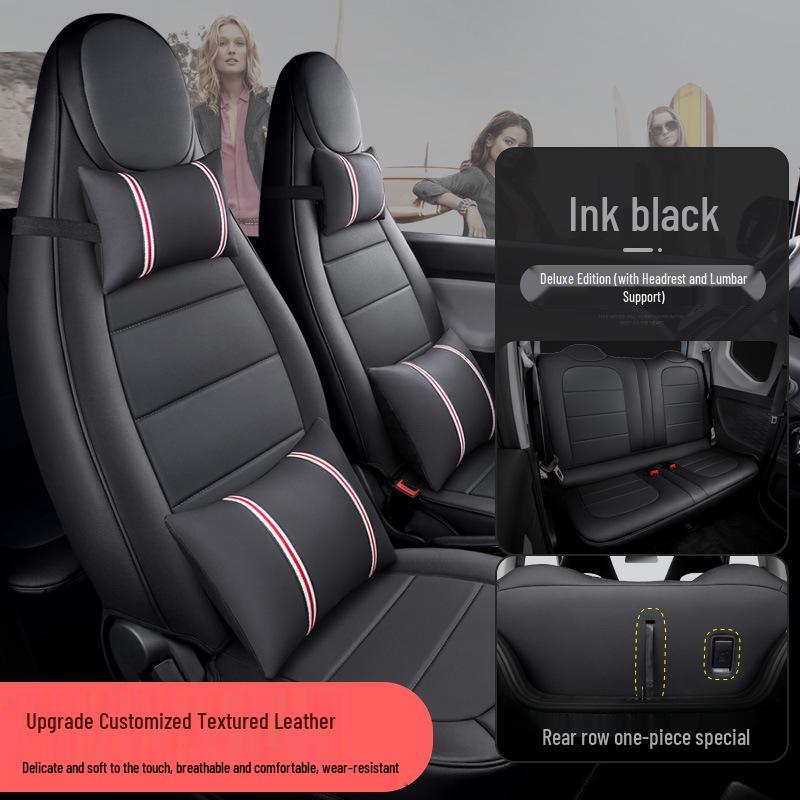Hongguang Mini Originale Auto Textur Vier Jahreszeiten Vollumfassend 5-Sitzer Leder Sitzbezug