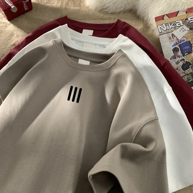 Herren Oversized T-Shirts Herren Baumwoll T-Shirt Weiß 3XL Lässige Sommerbekleidung Mode Print T-Shirts für Herren Neue Kleidung2024 Neu