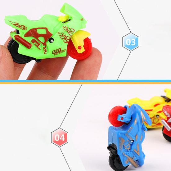 5Pcs Motorcycle Model Toys Inertia Drive Forward Mini Multicolored Battery-Free Interactive Toys Collectible Children Pull Back Cartoon Toy Vehicles