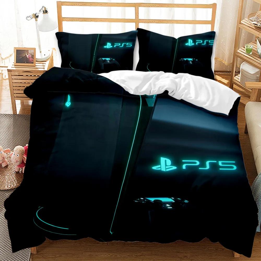 Gaming Duvet Cover Set Gamepad Headset Gaming Theme Bedding Set for Boy Teens Bedclothes Double Queen King Polyester Qulit Cover