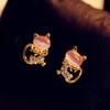 Hot Fashion Earrings/jewelry/Lovely Rhinestone Cat  Cute  Stud  Gifts For Women Girls 2024