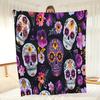 Sugar Skulls and Flowers Ultra-Soft Cozy Blanket - Perfect for Winter, Ideal Gift for Art and Culture Enthusiasts,Brings Comfort