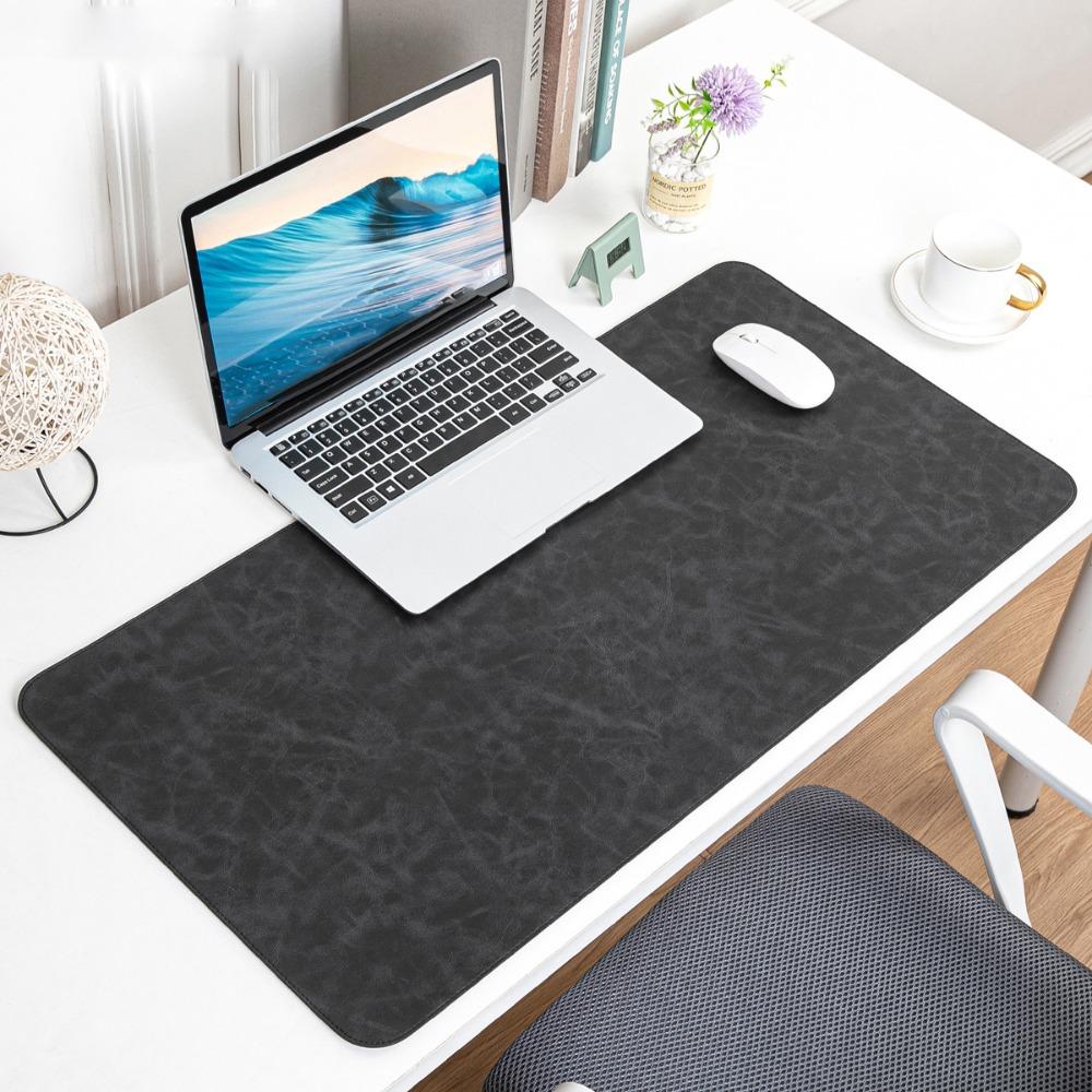

Non-slip Keyboard Mice Mat Crazy Horse Pattern Writing Pad Computer Laptop Mousepad Home Office 60x30cm чорний