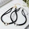 Small Circle Pendant Velvet Collar Choker Necklace Fashion Women Gothic Jewelry